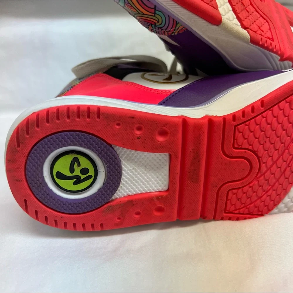 ZUMBA colorful neon rainbow hightop tennis shoes. - Picture 7 of 10